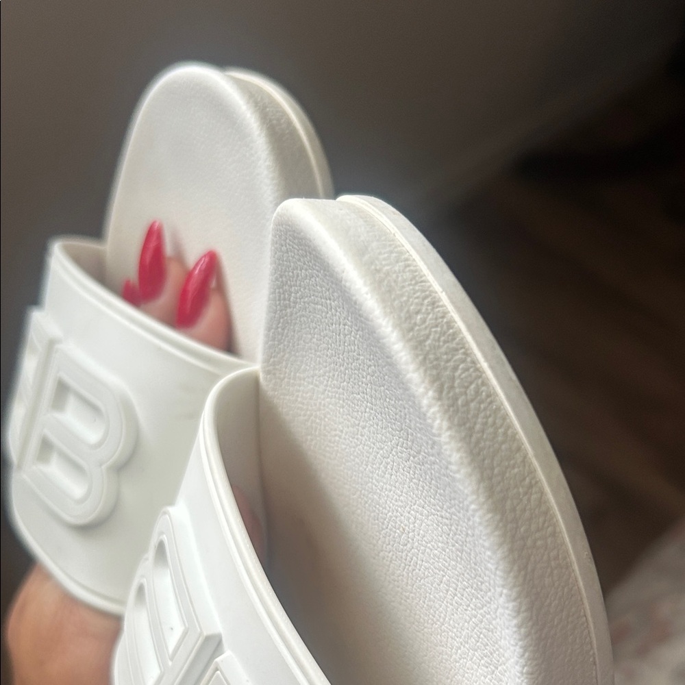 Balenciaga White Slide Sandals - Picture 8 of 10